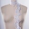1 Yard 2.5 Inch Silver Bridal Lace Trim with Pearls and Sequins